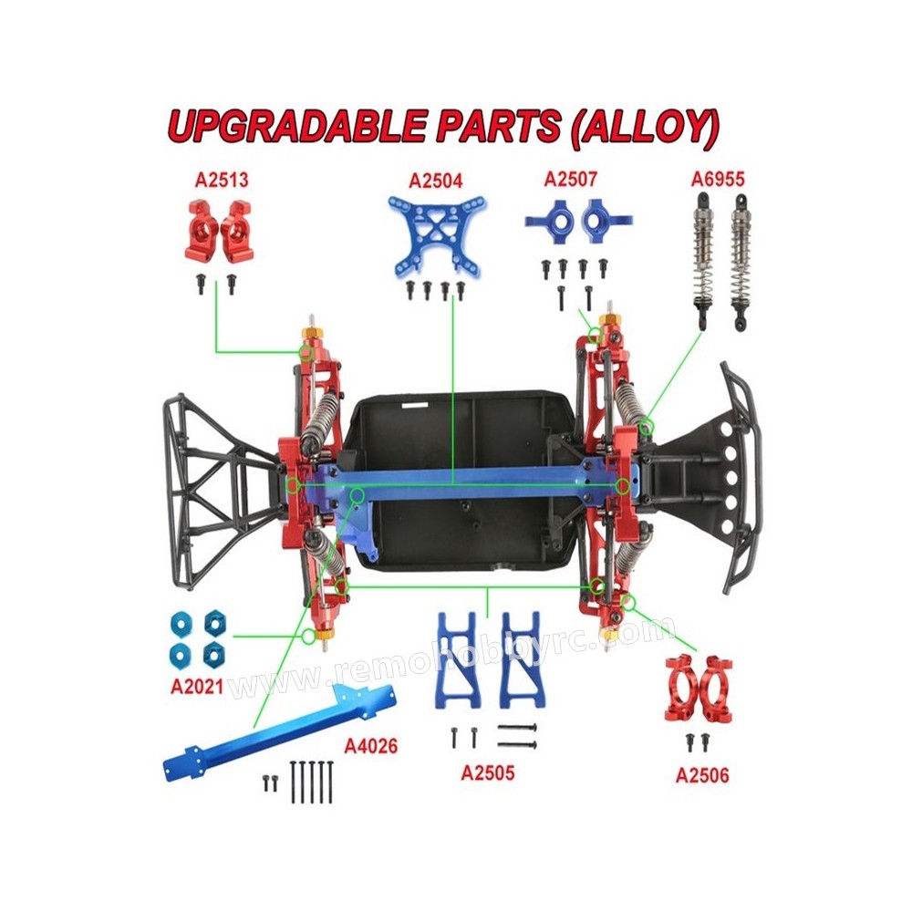 REMO HOBBY 1635 1/16 RC Truck Upgrade Parts Kit (Alloy)