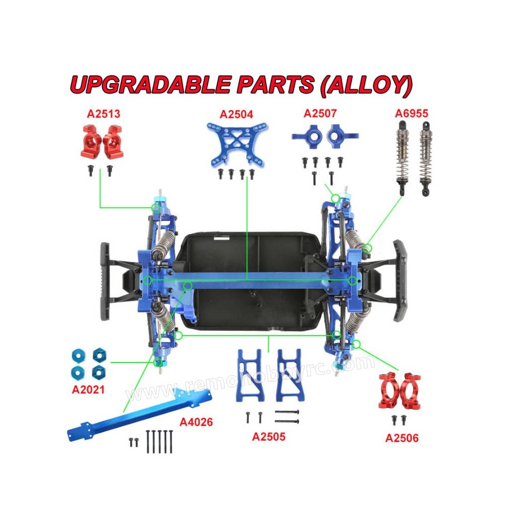 REMO HOBBY 1631 1/16 RC Truck Upgrade Parts Kit (Alloy)